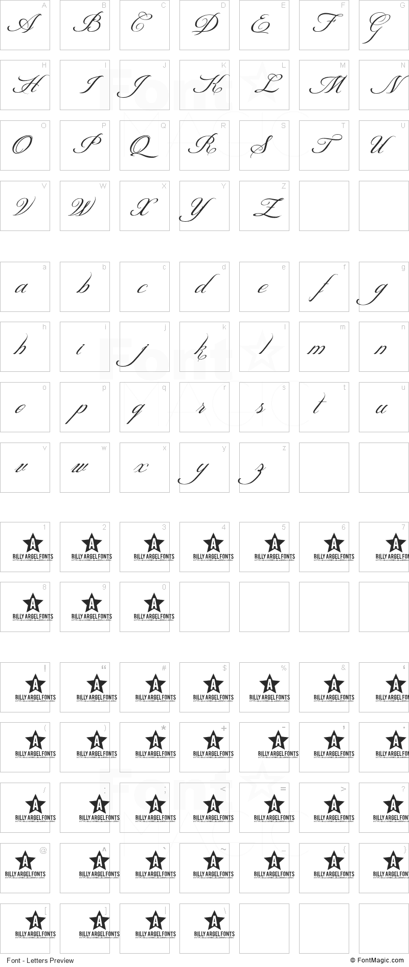 Shit Happens Font - All Latters Preview Chart